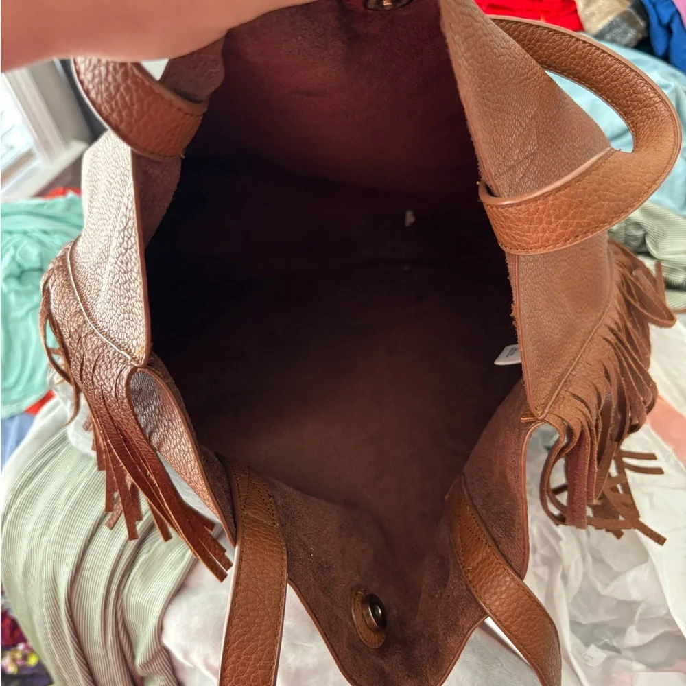 Fringe Brown Tote Bag - Picture 4 of 4
